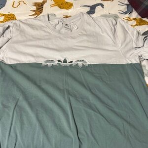 Adidas Light Gray and Teal T-Shirt